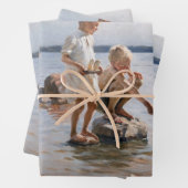 アルベルト・エーデルフェルト - 浜辺で遊ぶ少年たち ラッピングペーパーシート (インサイチュ)