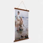 アルベルト・エーデルフェルト - 浜辺で遊ぶ少年たち 吊り下げ型タペストリー (傾斜あり)