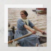 アルベルト・エーデルフェルト - 牛乳配達の少女 サンキューカード (正面/裏面)