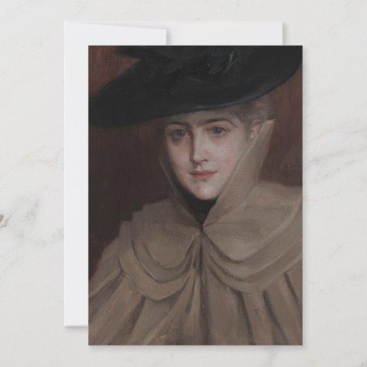 アルベルト・エーデルフェルト - 若い女性の肖像 招待状 (正面)
