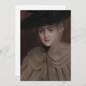 アルベルト・エーデルフェルト - 若い女性の肖像 招待状 (正面/裏面)