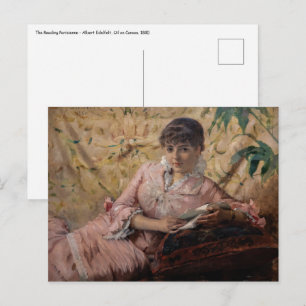アルベルト・エーデルフェルト - 読書するパリの女性 ポストカード