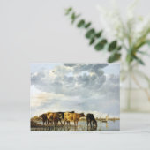 アルベルト・クイップ「川の牛」 ポストカード (スタンド正面)