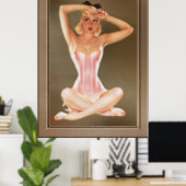 アルベルト・バルガスのピンク色のコルセットに入ったバルガの少女 ポスター (ホームオフィス)