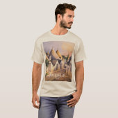 アルベロベッロのトラッリの家 水彩画 旅行 Tシャツ (正面フル)