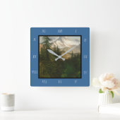 アルベール絵画・ビエルシュタットの雪高い国 スクエア壁時計 (ホーム)