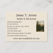 アルベール絵画・ビエルシュタットの雪高い国 名刺 (裏面)