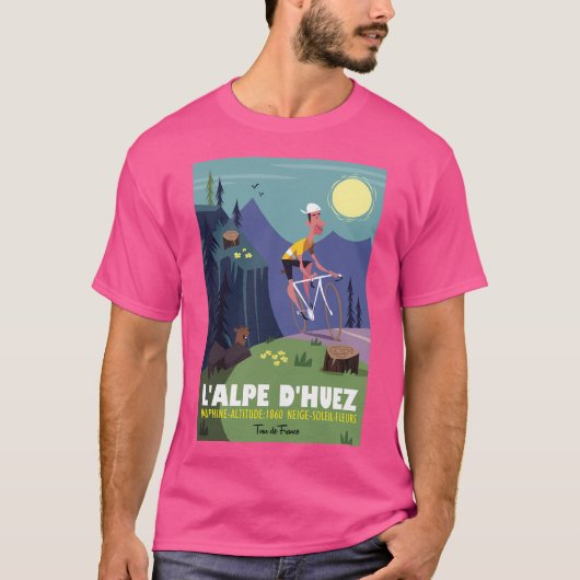 アルペドゥエスサイクリングポスター Tシャツ (正面)