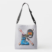 アルペンスキーはあなたの名前のヘルメットGooglesを追い出します クロスボディバッグ (裏面)