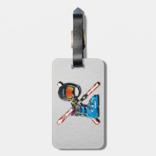 アルペンスキーはあなたの名前のヘルメットGooglesを追い出します ラゲッジタグ (裏面縦)