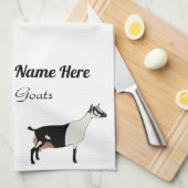 アルペンパーソナライズされた酪農山羊 キッチンタオル (四つ折り)