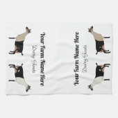 アルペンパーソナライズされた酪農山羊 キッチンタオル (横)