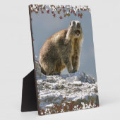 アルペンマーモッ葉ト(枠) フォトプラーク (側面)