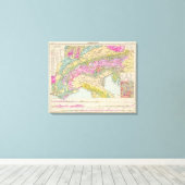 アルペンランダー – アルプスの地図 キャンバスプリント (インサイチュ (ウッドフロア))