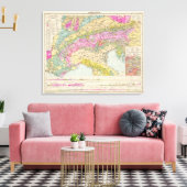 アルペンランダー – アルプスの地図 キャンバスプリント (インサイチュ (リビング))