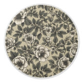 アルペンローズフローラヴィンテージパターン セラミックノブ (正面)