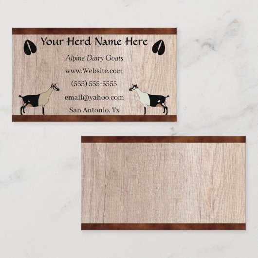 アルペン酪農山羊 名刺 (正面/裏面)