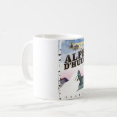 アルペ・ドゥエス、フランスのスキー旅行ポスター コーヒーマグカップ (正面左)