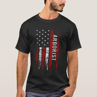 アルボリストの木の外科医アメリカ国旗Lumberjack Tシャツ