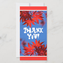 アルボリスト炎秋色：赤いカエデ葉の サンキューカード