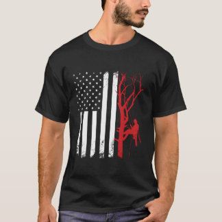 アルボリスト米国国旗アメリカの木の外科医 Tシャツ