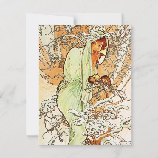 アルポンスミュシャウィンター招待状 招待状 (正面)