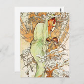 アルポンセミュシャ冬葉書 ポストカード (正面/裏面)