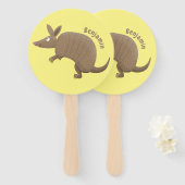 アルマおもしろいディッロhappy cartoonイラストレーション ハンドファン (正面&裏面)