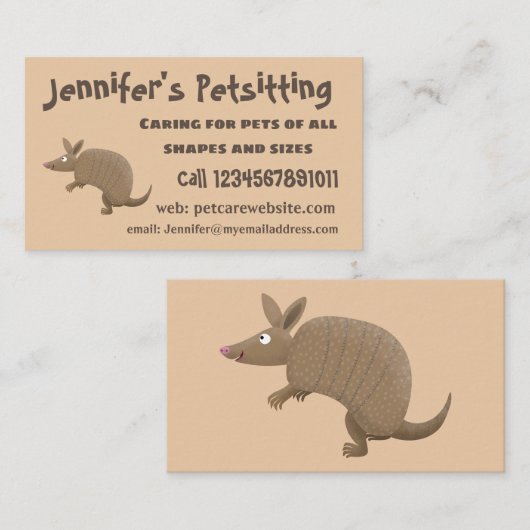 アルマおもしろいディッロhappy cartoonイラストレーション 名刺 (正面/裏面)