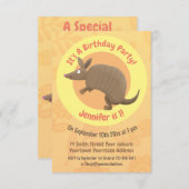 アルマおもしろいディッロhappy cartoonイラストレーション 招待状 (正面/裏面)