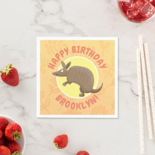 アルマおもしろいディパーソナライズされたロの誕生日アニメ スタンダードカクテルナプキン (インサイチュ)