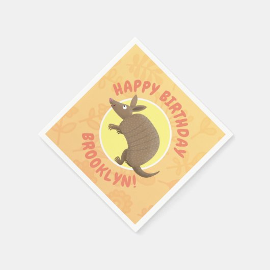 アルマおもしろいディパーソナライズされたロの誕生日アニメ スタンダードカクテルナプキン (角)