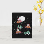 アルマジロに乗ったサンタのクリスマスツリー 楽しいクリスマス カード (黄色い花)