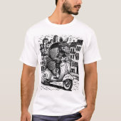 アルマジロに乗るベスパ Tシャツ (正面)