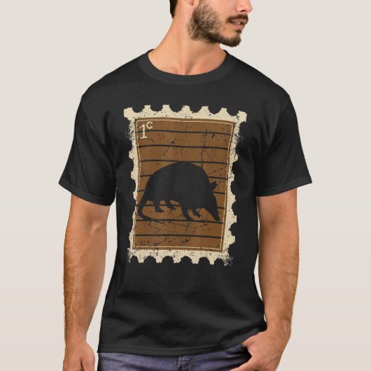 アルマジロの切手 Tシャツ (正面)