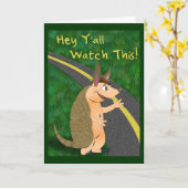 アルマジロの挨拶状 カード (黄色い花)