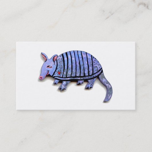 アルマジロの芸術のおもしろいのかわいく幸せでユニークなアルマジロ 名刺 (正面)