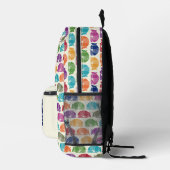 アルマジロカラフルスパターン(の模様が)あるクリームアイボリー プリントバックパック (右)