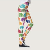 アルマジロカラフルスパターン（の模様が）あるクリームアイボリー レギンス (右)