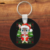 アルマジロクリスマスセータースタイル醜いサンタアルマジロ キーホルダー (正面)