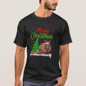 アルマジロクリスマスツリーライトおもしろいクリスマスアルマディル Tシャツ (正面)