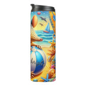 アルマジロサマービーチおもしろい タンブラー (回転右)