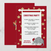 アルマジロサンタの星のクリスマスパーティー 招待状 (正面/裏面)