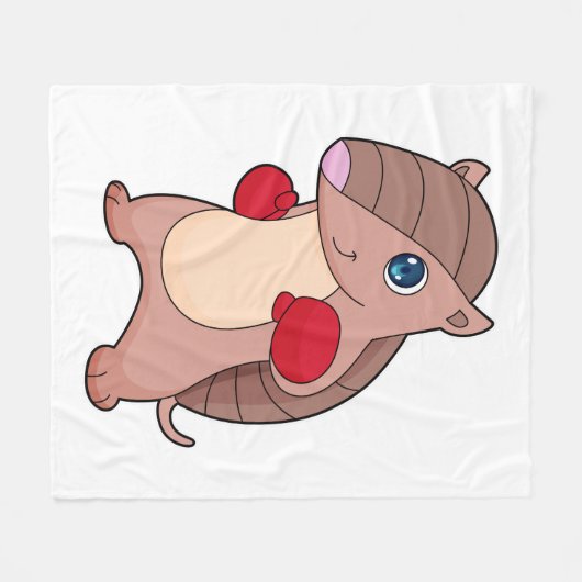 アルマジロボクシングボクサーボクシング手袋 フリースブランケット (正面(横))