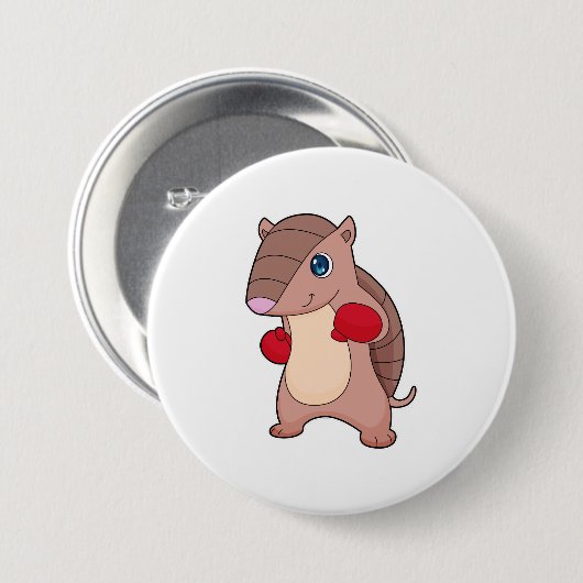 アルマジロボクシングボクサーボクシング手袋 缶バッジ (正面&裏面)