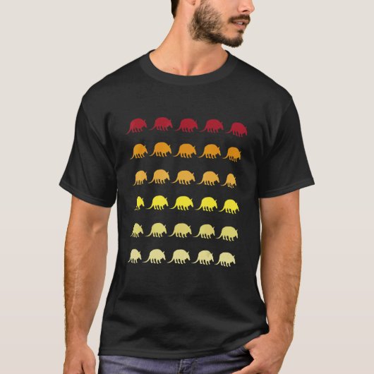 アルマジロレトロ動物模様 Tシャツ (正面)