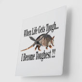 アルマジロ感動的動物 スクエア壁時計 (傾斜)