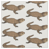 アルマジロ胴縁トカゲ漫画イラストレーション ファブリック (クローズアップ)