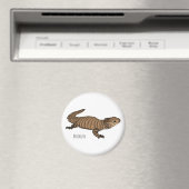 アルマジロ胴縁トカゲ漫画イラストレーション マグネット (インサイチュ (食洗機))