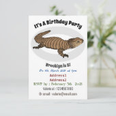 アルマジロ胴縁トカゲ漫画イラストレーション 招待状 (スタンド正面)